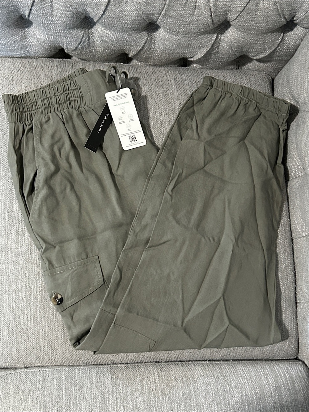 Elastic-Waist Cargo Pants
